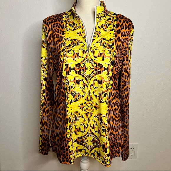 CeGolfs Golf Polo Shirt Yellow Long Sleeve Top Ladies Golf Attire Size XL NWT - Picture 3 of 12